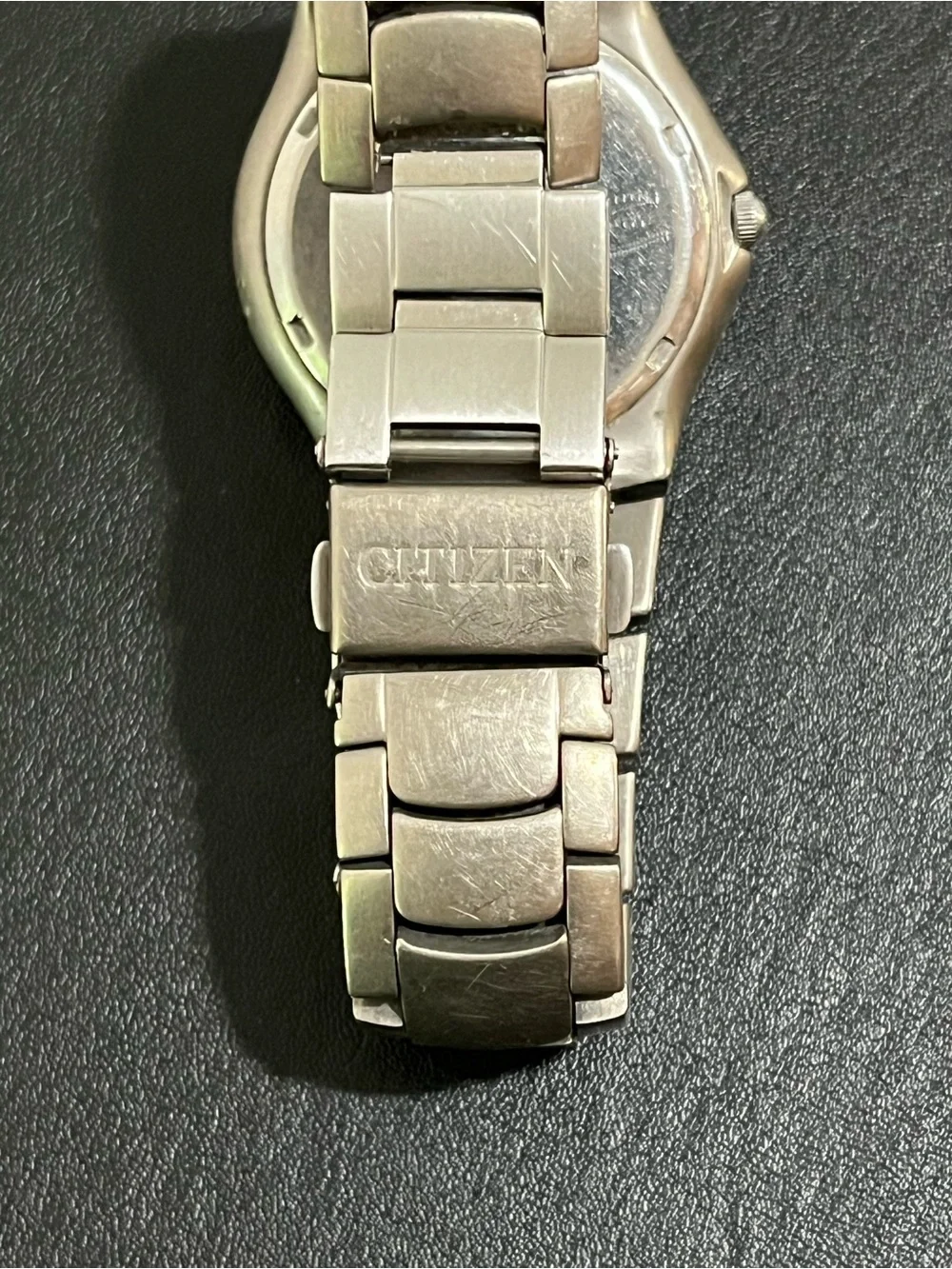 Citizen Eco-Drive Titanium Men’s Watch Navy Blue Dial Day Date WR100 Silver